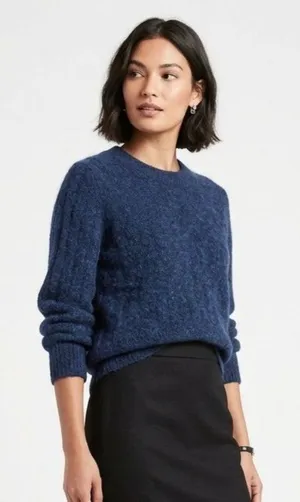 Banana Republic Wool Blend Long Sleeve Crew Neck Sweater L thumbnail 1