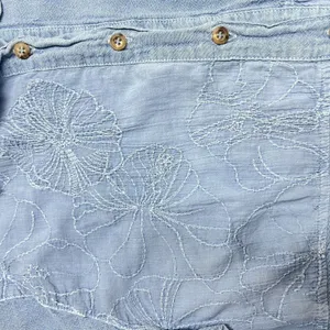 Vtg Cottagecore Grannycore Embroidered Floral Made USA Button‎ Down EUC Small thumbnail 3
