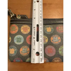 Y2K Dooney &‎ Bourke Wristlet Multicolor Circle Stamp Medallion Logo Design thumbnail 12