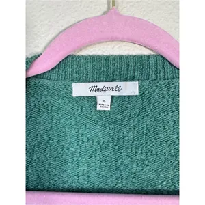 Madewell Green Cotton Wool Blend Cardigan Sweater Womens L Preppy Casual Fall thumbnail 10