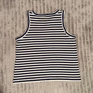 Loft Womens Navy Blue White Striped Sleeveless Tank Top Crew Neck Cotton XL thumbnail 7