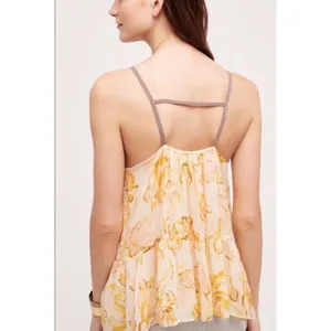 ANTHROPOLOGIE HD In Paris Joselyn Chiffon Watercolor‎ Floral Cami Blouse Small thumbnail 2