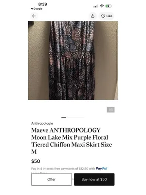 ANTHROPOLOGIE Moon Lake Maxi Skirt by Maeve Sz S thumbnail 9