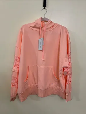 NEW Altar’d State AS Revival Peach Lace Hoodie Size Large NWT thumbnail 2