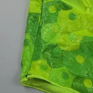 Susana Monaco -1608 NWT Women's Sequin Crop Top Bright Lime Green XS‎ thumbnail 8