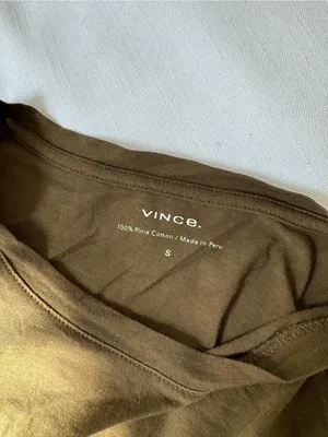 Vince Long Sleeve Crewneck Top - Olive Green thumbnail 4