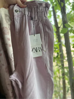 NWT Zara Light Lilac High-Rise barrel jeans size 2 thumbnail 8
