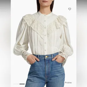Ulla Johnson White Eyelet Lace Blouse sz 0 thumbnail 5