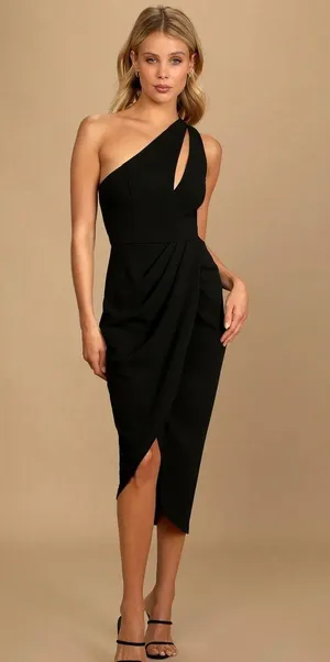 Lulus Black One Shoulder dress thumbnail 1