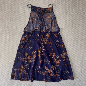 Free People Navy Blue Floral In Control Mini Babydoll Slip Dress Sundress Sz Sm thumbnail 2