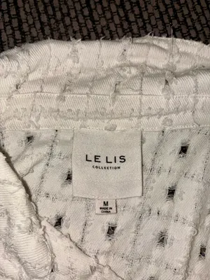 Le Lis Collection White Long-slv Crop Light Jacket, Sz M thumbnail 5
