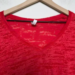 Splash y2k Women‎ Cyber Grunge Sheer Top XL Red Mall Goth V-Neck thumbnail 5