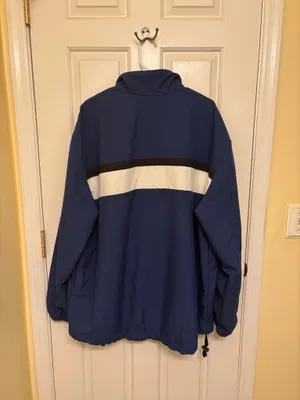 Nike Blue and Black Windbreaker White Stripe 90s Performance Jacket thumbnail 2