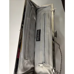 Gunne Sax Silver Evening Handbag Purse Crossbody Vintage Y2K Glam thumbnail 4