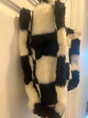 Checkered faux fur bag Multiple thumbnail 2