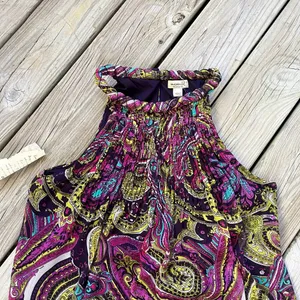One World Women's Colorful Rope Neck Sleeveless Shift Dress Size L. NEW thumbnail 5