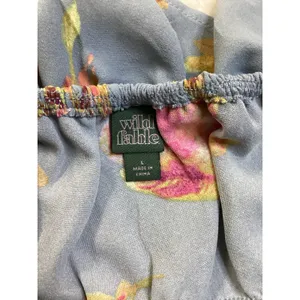 Wild Fable Slate Blue‎ Floral Ruffle Off Shoulder Maxi Dress Large NWT thumbnail 3