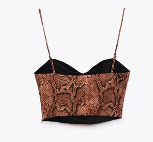 NWOT Zara snakeskin corset style cropped top thumbnail 3
