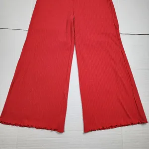 Billabong Easy Waves Pants Ribbed Wide Leg Cropped Red Coral Size L thumbnail 13