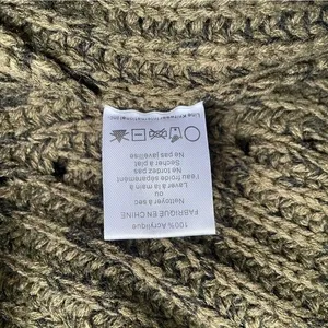 John + Jenn Constance Sweater M Olive Green V Neck Open Knit Oversized Revolve thumbnail 12