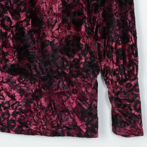 Venus‎ Womens Crushed Velvet Bell Sleeve Top Size L Red Black Dark Romantic Goth thumbnail 3