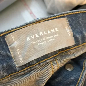 Everlane Womens The Original Cheeky Jeans Stretch Worn-In Mid Blue 33 Crop thumbnail 7