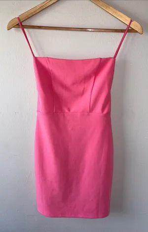 Hello Molly Pink Square Neck Dress thumbnail 1