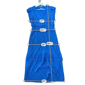 Taylor blue ruffled vneck midi dress 8 thumbnail 7