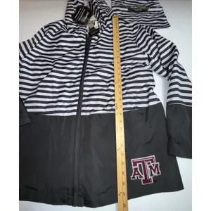 Gameday Couture Parka Jacket Texas A&M‎ Women Black White Stripe NWT Size M thumbnail 5