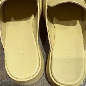 Vince Raquel Leather Mules Cashew Pale Yellow Slip-On Flats Size 5.5 NIB $295‎ thumbnail 10