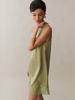 NWT Few Moda Yasmin Dress size Medium M Green Moss lace mini Kourt thumbnail 4