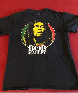 Bob Marley black graphic short sleeve t-shirt size Medium thumbnail 1