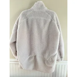 Lululemon Long Textured Fleece Jacket White Opal Oversized W3EOWS M/L thumbnail 2