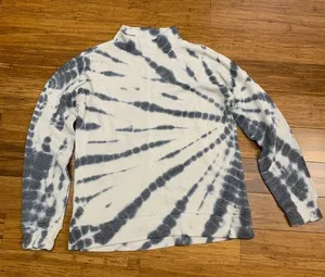 Democracy Tie Dye Pullover Womens XS Blue Metallic Mock Neck Long‎ Sleeve Top thumbnail 1