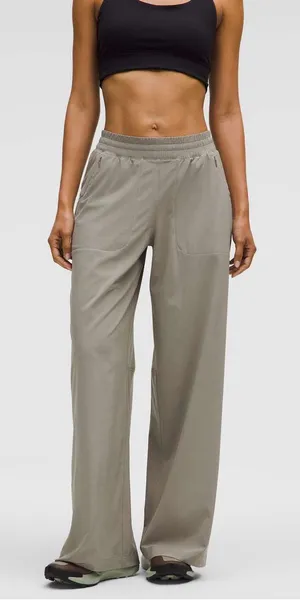 Lululemon Swift Mid-Rise Wide Leg Pants Sz 4 Warm Ash Grey thumbnail 1