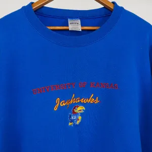 Fruit of the Loom Vintage 90s Embroidered University of Kansas Jayhawks Sweatshirt thumbnail 5