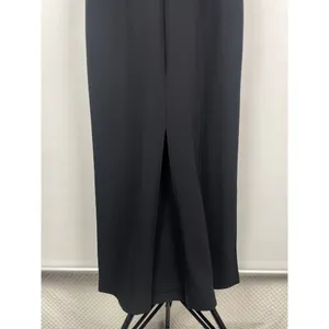 Boston‎ Proper Black Slinky Goth V-Neck 3/4 Sleeve Back Slit Midi Dress Size M thumbnail 8