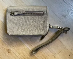 Alexander Wang $595 Fumo Pebbled Lambskin Wristlet, Oyster Grey, NWOT thumbnail 1