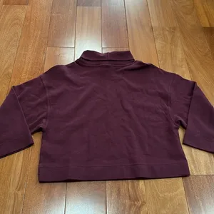 The North Face Sweatshirt Womens Burgundy Cropped Turtleneck S‎ thumbnail 6