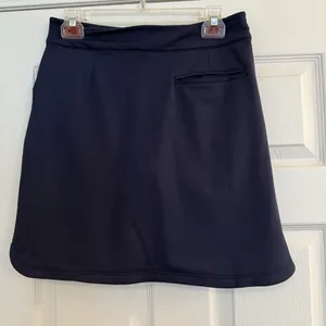 Peter Millar 18” Skort Sz XS Petal Hem Navy Blue Golf Tennis Skirt PullOn UPF50+ thumbnail 2
