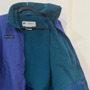 Vintage Columbia Women's Fleece Lined Jacket Size Medium Blue/Teal thumbnail 5
