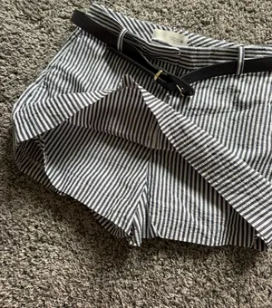 Zara Belted Navy Striped Mini Skort thumbnail 9