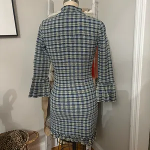 Free People Sage Autumn Chill Plaid Mini Dress Size Small thumbnail 9