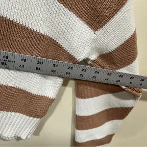 NWT OFFLINE By Aerie Full Zip Sweater stripped size XL Beach Dune women’s thumbnail 6