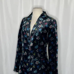 Anthropologie ETT:TWA Blooming Floral‎ Corduroy Blazer Jacket Academia Size 2 thumbnail 7