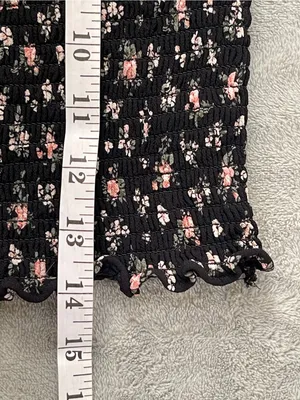 Reformation Pinto Smocked Square Neck Floral Peasant Top cottage festival 1X thumbnail 8