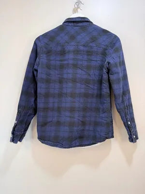 Spirit Tufts University Reversible Sherpa Flannel Shirt Jacket Shacket Medium thumbnail 6