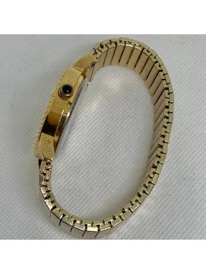 Paul Du Pree women’s gold tone watch black dial crystals 37mm quartz running thumbnail 8