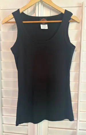 Harley Davidson Black Ribbed Tank Top Size Large thumbnail 1