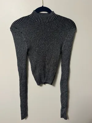 Sparkly Long Sleeve Shirt Black Size M thumbnail 1